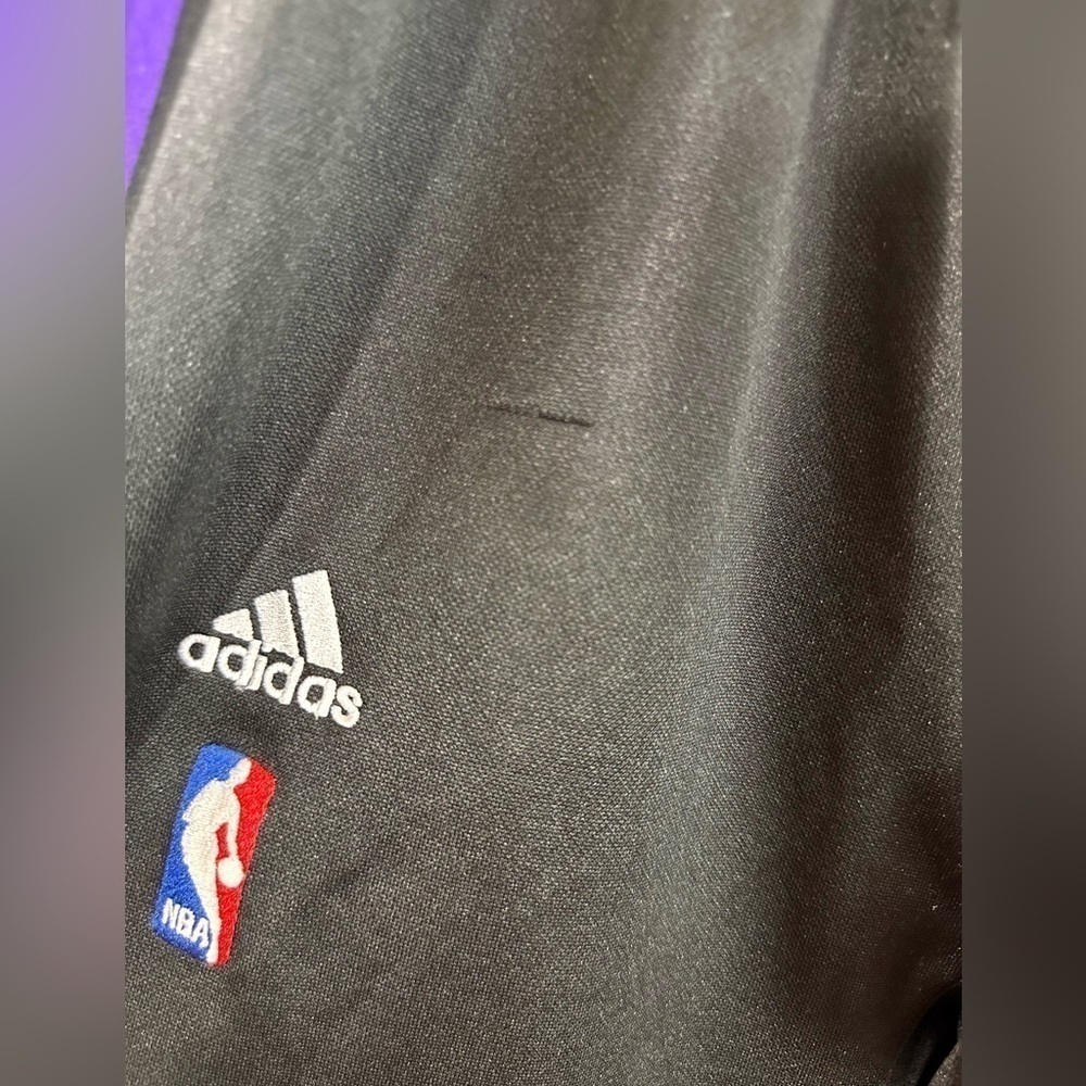Y2K 2009 Adidas NBA Clima365 Lakers black and purple track pants size M - Picture 9 of 11